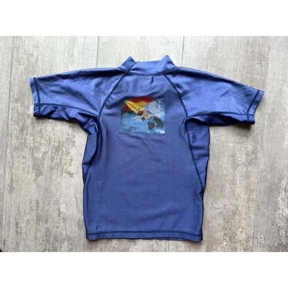 WES AND WILLY Toddler Boy Mock Neck Rash Guard SPF Sun Protection Swim Shirt 3T